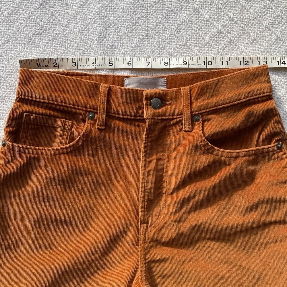 Everlane Baby Cord Cheeky Pant High Rise Ankle Burnt Orange Acorn Womens 26 - Picture 10 of 12